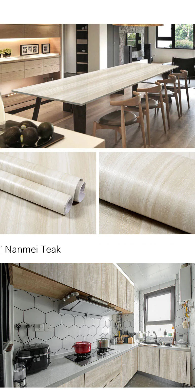Wood Pattern Self-Adhesive Wall Film