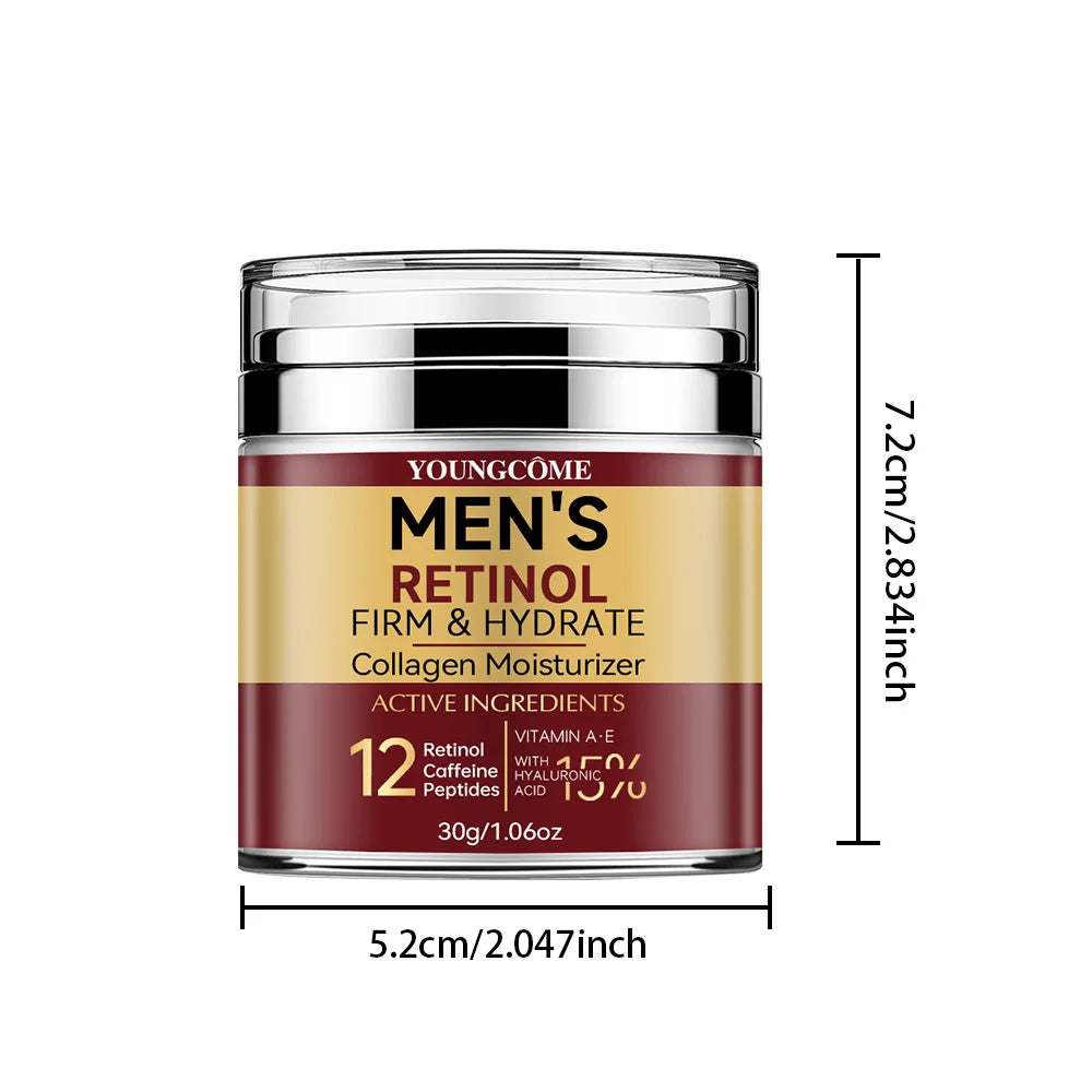 LGRAMER Men's Retinol Firming Face Cream - Hydration and Wrinkle Removal with Collagen for Glowing Skin