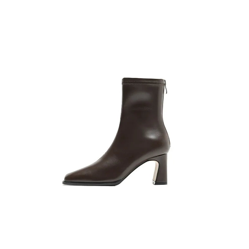 Women's Ankle Boots - Soft Leather High Heel Shoes
