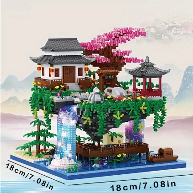 Gudong Wisdom Taohuatan 3D Építő Blokk Sor Miniatűr Modell Puzzle Gyűjtemény - Lego Kompatibilis