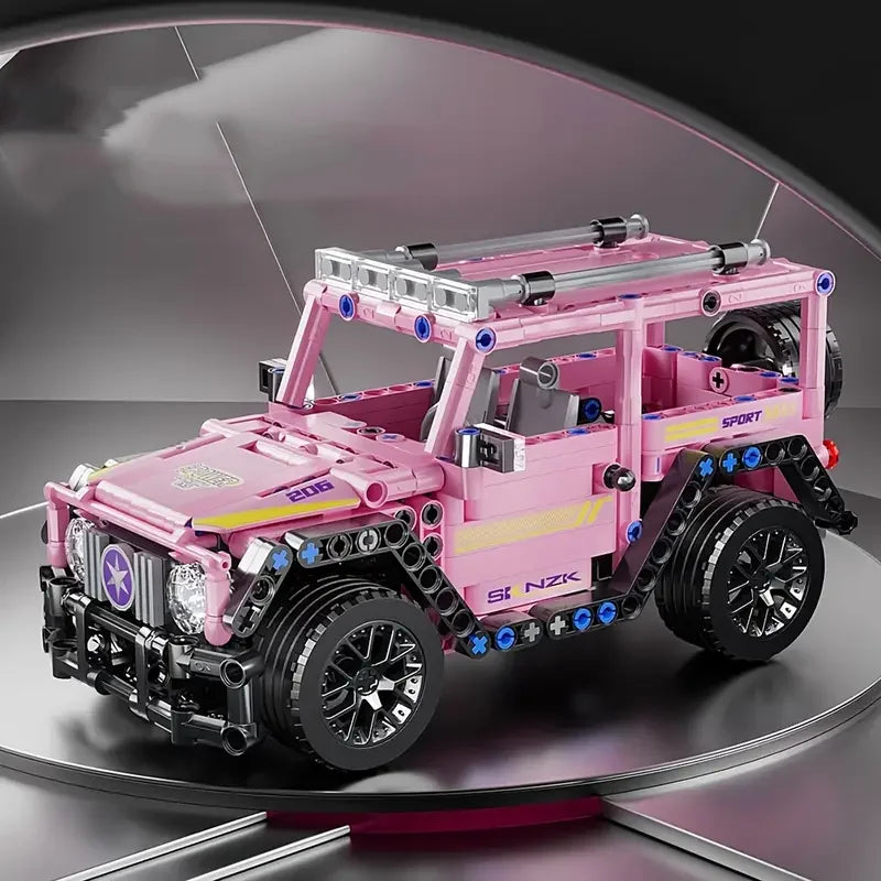 Lego Kompatibilis 1239 Darabos Rózsaszín Terepjáró Építőblokkok Modell - Könnyen Összeszerelhető Születésnapokra