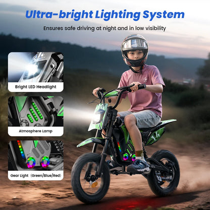 iScooter A14 Elektromos Cross Motor Gyerekeknek 500W - 27 km/h, 14 Hüvelyk, Terepjáró