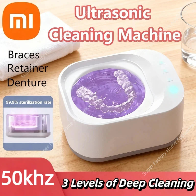 Xiaomi 50kHz UV Ultrahangos Tisztítógép - Fogszabályzó, Ékszer, Szemüveg Tisztító, 3 Fokozat