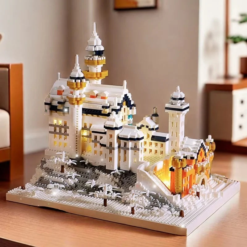 Hattyú-Tó Kastély DIY Építő Kocka Szett 3258 DB Színes ABS Anyagból - Ideális Ajándék 14+