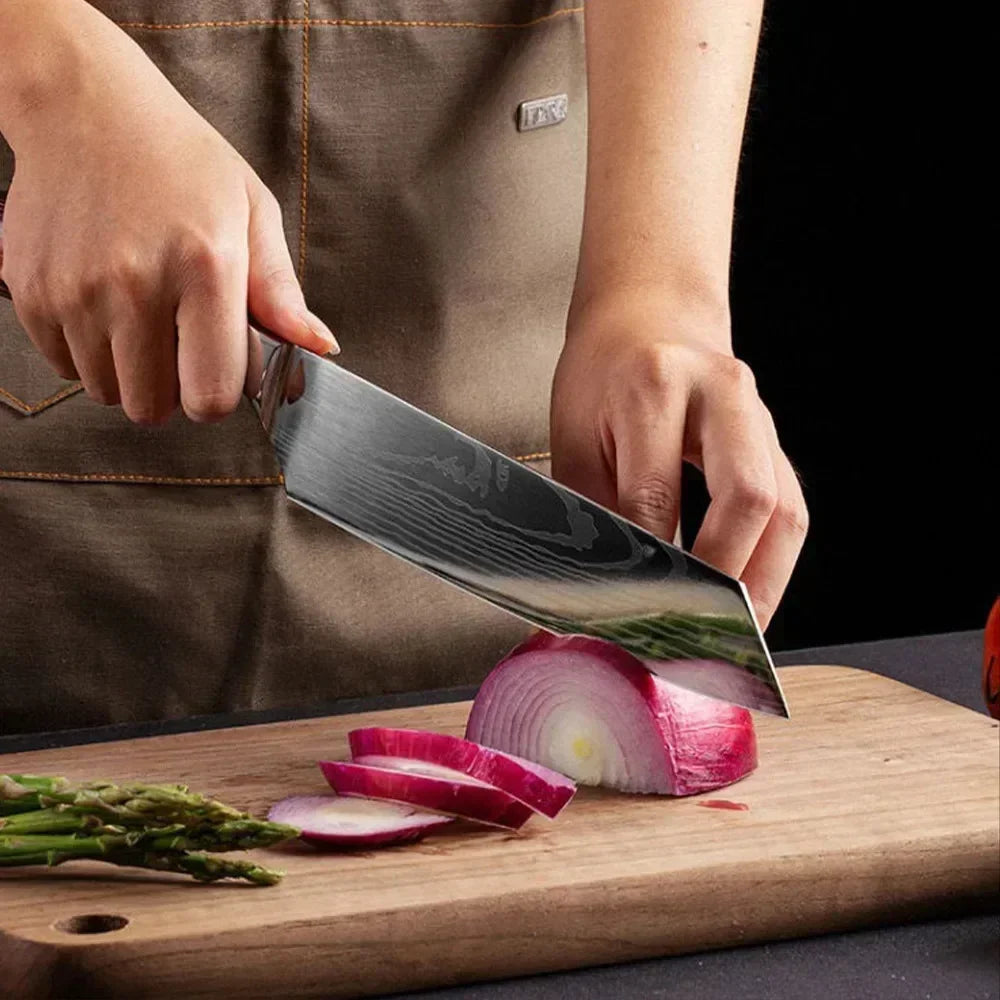 Damascus Konyhakés Éles Santoku