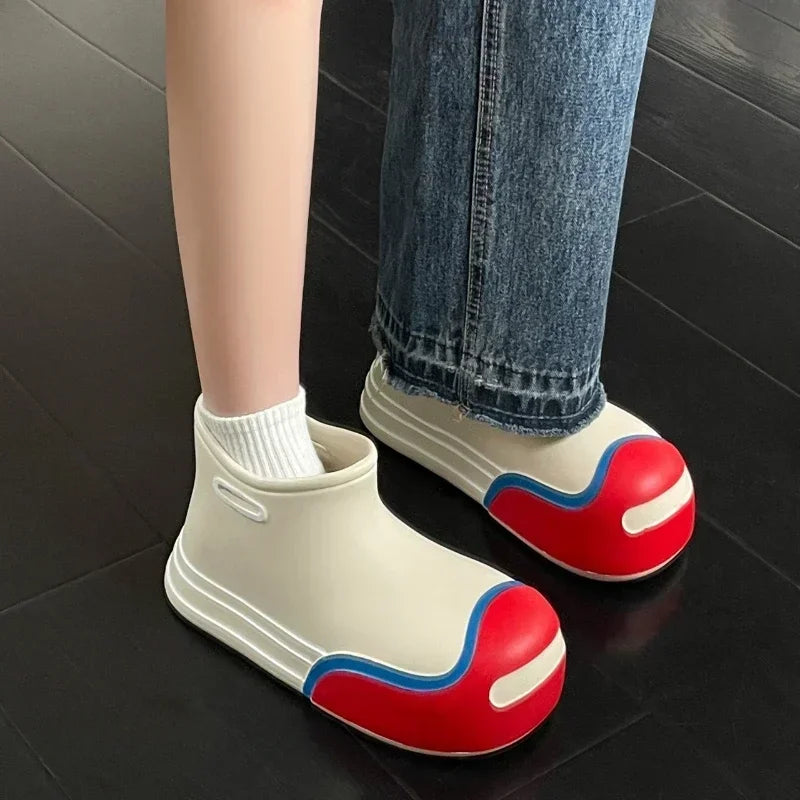 Wasserdichte EVA-Gummistiefel für Damen – Gartenarbeitsschuhe mit dicker Sohle, Regenstiefel