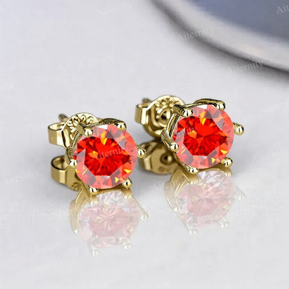 0.1ct-2ct D Color Certified Moissanite Stud Earrings Lab Created Diamond 925 Sterling Silver Wedding - BAALAAZ