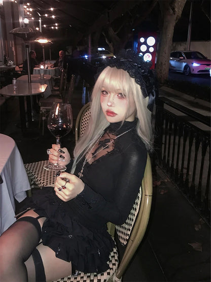 Turtleneck Black Goth Top
