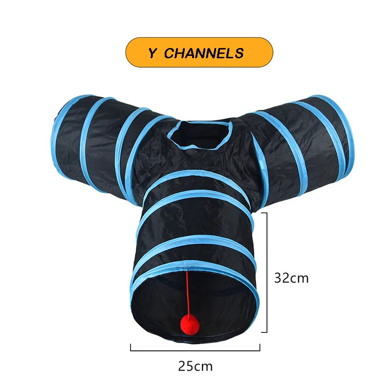 Cat Tunnel Foldable Cat Tube Toy - Breathable For Indoor Use
