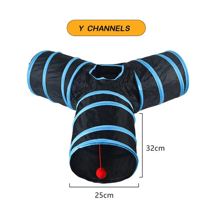 Cat Tunnel Foldable Cat Tube Toy - Breathable For Indoor Use