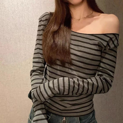 Striped Women's Long Sleeve Top