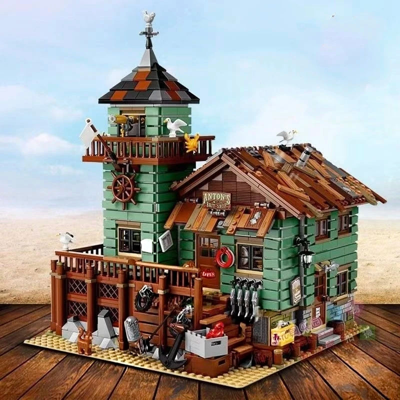 2643 Darabos Horgászkunyhó Építő Szett Lego Kompatibilis - Részletes Óceán Témájú Ház