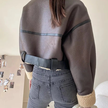 Liva Girl Műszőrmés Kabát Öv