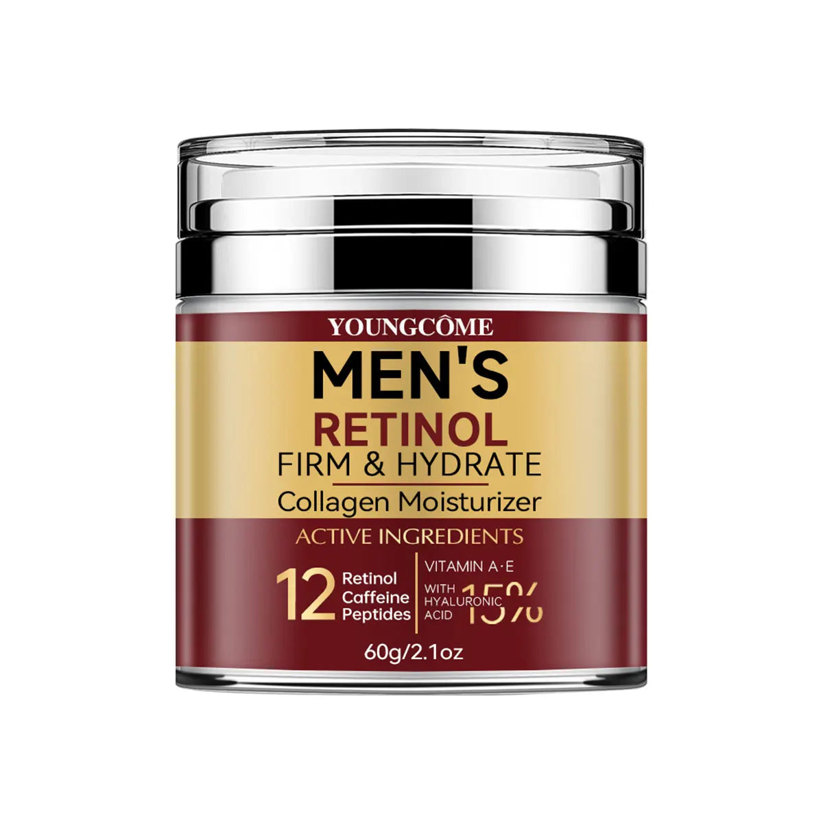 LGRAMER Men's Retinol Firming Face Cream - Hydration and Wrinkle Removal with Collagen for Glowing Skin
