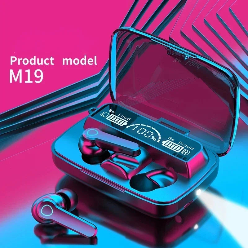 DAMORE M19 Fülhallgató TWS Earphone - Aktív Zajszűrés, Érintéses Vezérlés, Vízálló LED Kijelző Mikrofonnal