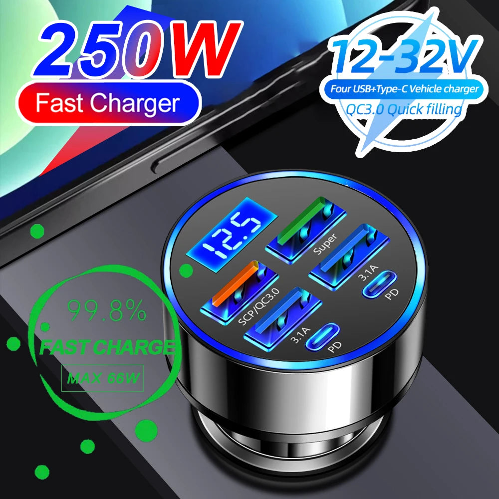 Autós Töltő 250W PD Gyors