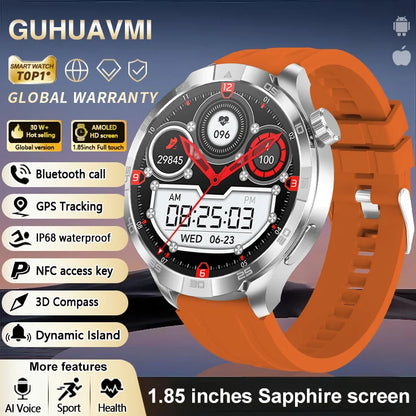 OutdoorTech GPS Sportos Okosóra Férfiaknak - 1,85 Hüvelykes AMOLED Kijelző NFC és HD Hívás IP68 Vízálló