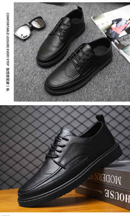 Férfi Luxus Bőr Cipő Olasz Oxford - Klasszikus Üzleti Brogue Loafer Barna
