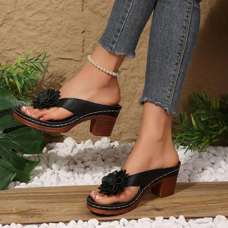 Schuhe mit PU-Obermaterial und quadratischem Absatz