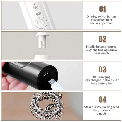 Xiaomi 2in1 USB Tölthető Elektromos Konyhai Mixer - Tojásverő, Tejhabító, Kávékeverő