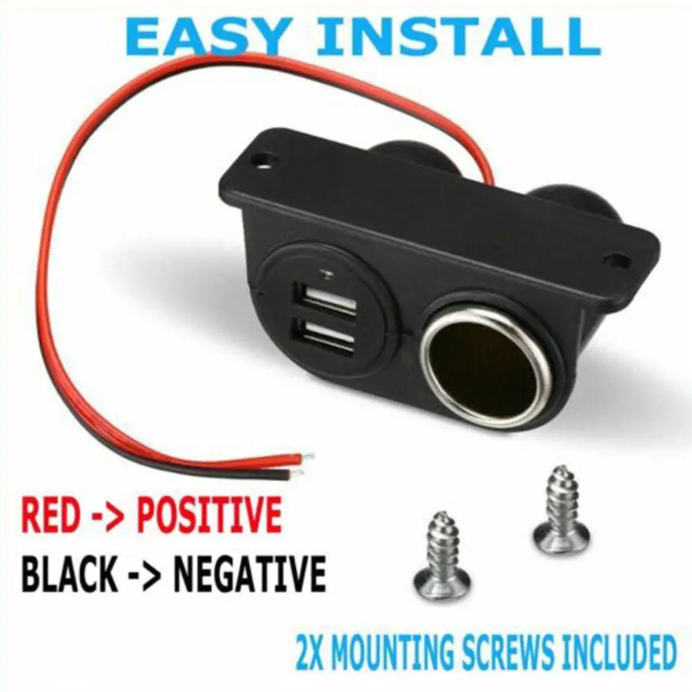 USB Autós Töltő Kettős Port