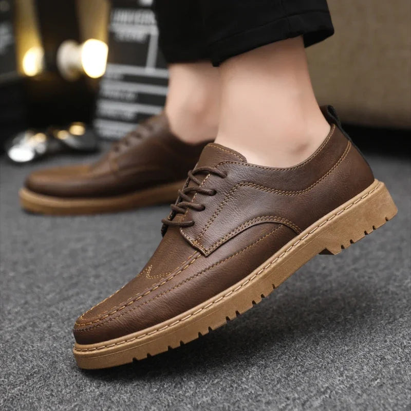 Férfi Luxus Bőr Cipő Olasz Oxford - Klasszikus Üzleti Brogue Loafer Barna