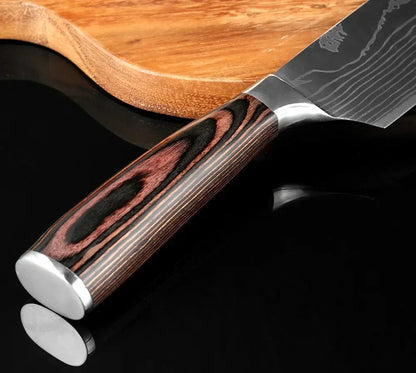 Damascus Konyhakés Éles Santoku