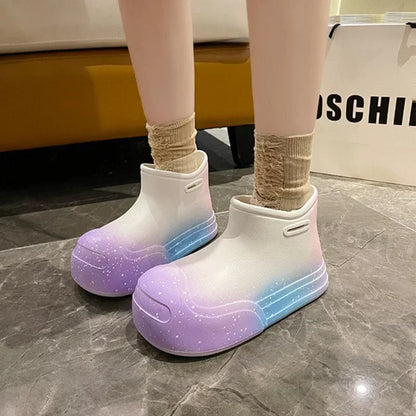 Wasserdichte EVA-Gummistiefel für Damen – Gartenarbeitsschuhe mit dicker Sohle, Regenstiefel