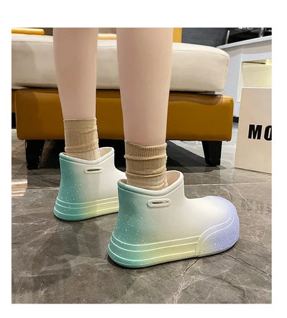 Wasserdichte EVA-Gummistiefel für Damen – Gartenarbeitsschuhe mit dicker Sohle, Regenstiefel