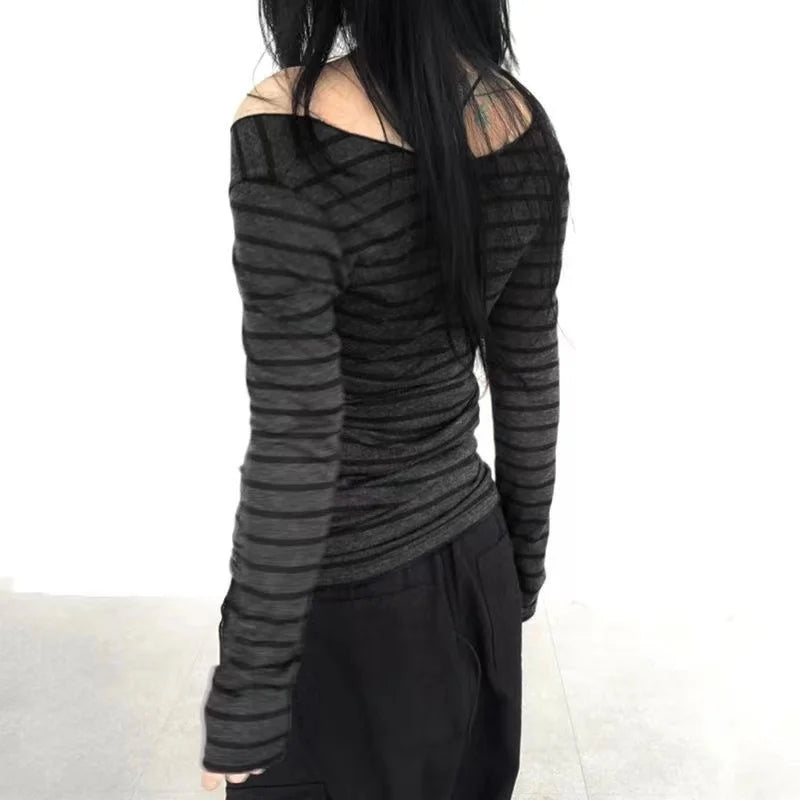 Striped Women's Long Sleeve Top