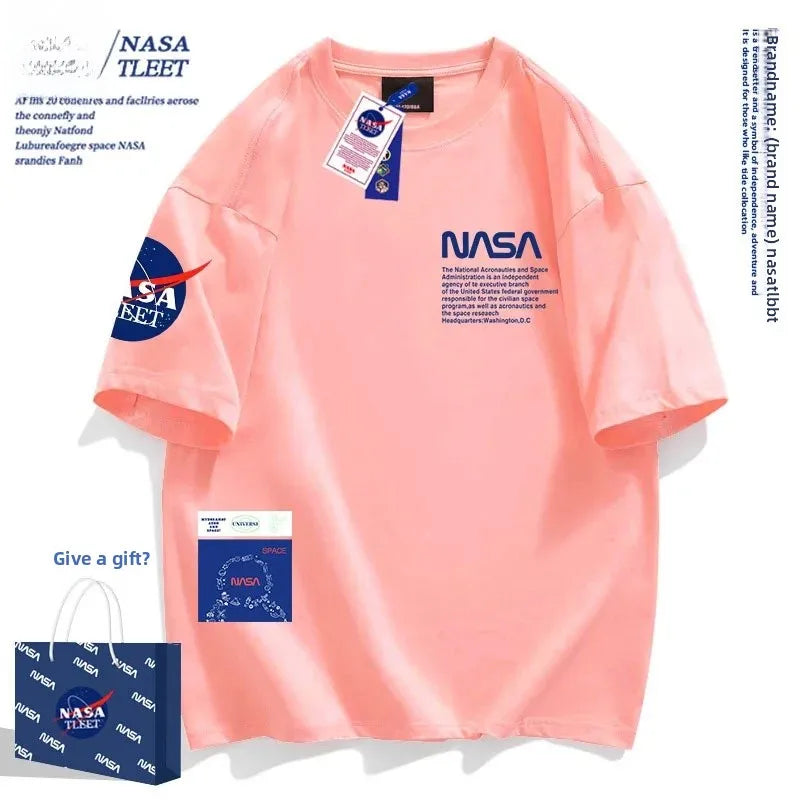 NASA-Baumwoll-T-Shirt, atmungsaktives Muster