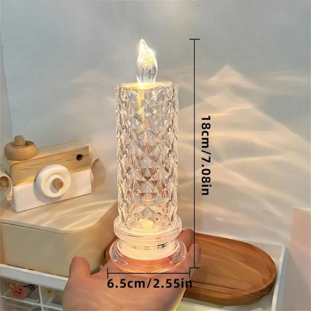 Led Gyertya Lángmentes Rózsás