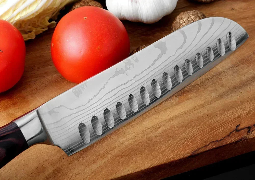 Damascus Konyhakés Éles Santoku
