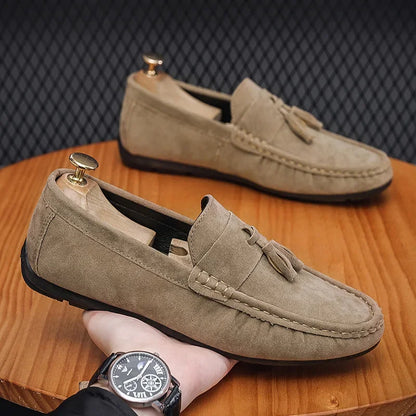 Férfi Casual Loafer - Bojtos Bőr Mokaszin Puha Talppal
