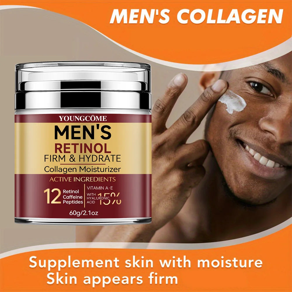 LGRAMER Men's Retinol Firming Face Cream - Hydration and Wrinkle Removal with Collagen for Glowing Skin