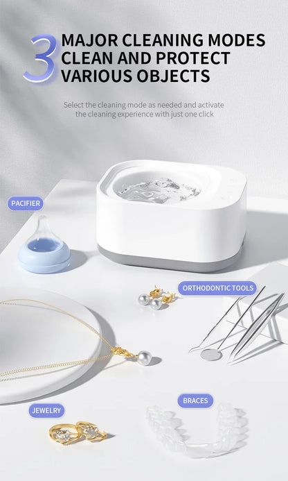 Xiaomi 50kHz UV Ultrahangos Tisztítógép - Fogszabályzó, Ékszer, Szemüveg Tisztító, 3 Fokozat
