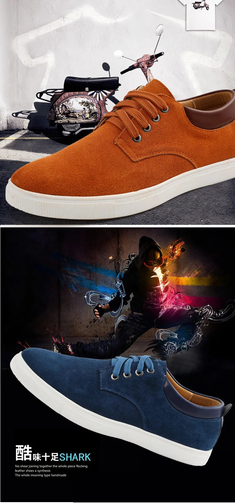 Férfi Divatos Sneaker - Velúr Bőr Casual Cipő Nagy Méretben