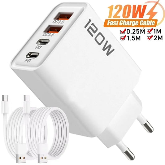 120W Gyors Töltő 4 Port USB C