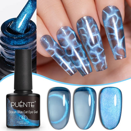 Puente Cat Eye Gel Fényes Kék