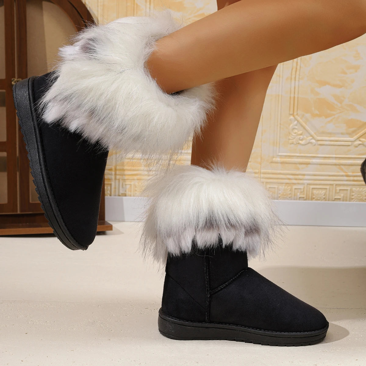 Bequeme Stiefel mit Flockobermaterial