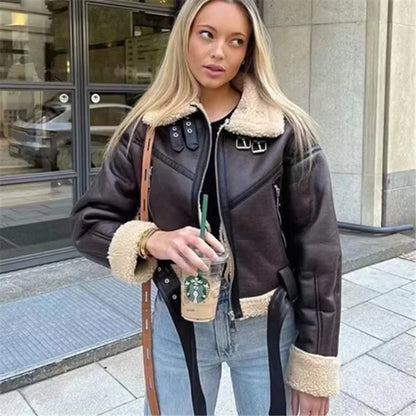 Liva Girl Műszőrmés Kabát Öv