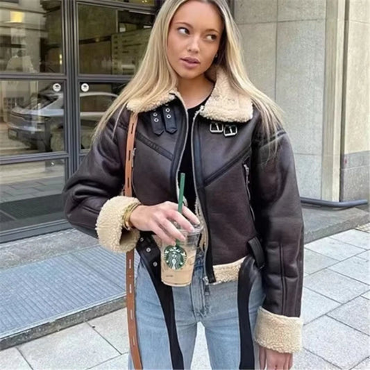 Liva Girl Műszőrmés Kabát Öv