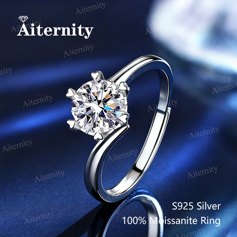Moissanite Gyűrű Szív D Szín