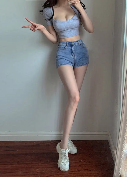 JEYONGZOOCN Női Crop Top Slim