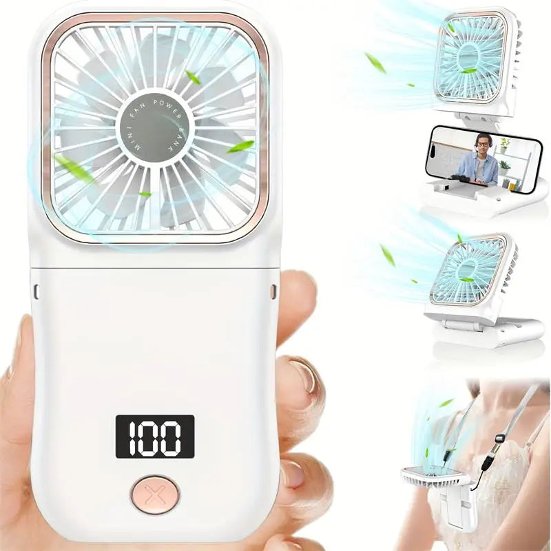 Xiaomi 3000mAh Összecsukható Asztali Ventilátor - USB Töltés, Nyakba Akasztható, Hordozható