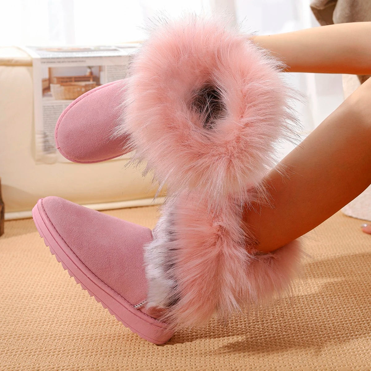 Bequeme Stiefel mit Flockobermaterial