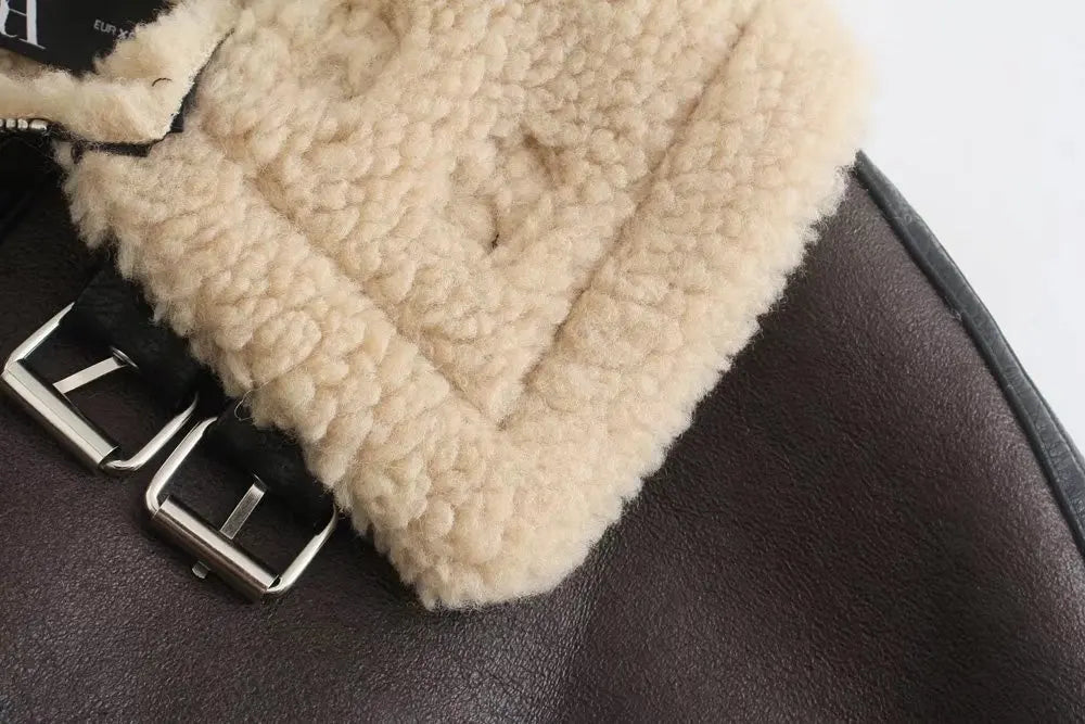 Liva Girl Műszőrmés Kabát Öv