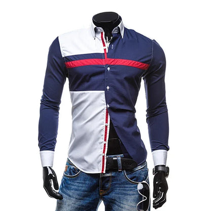 Férfi Ing Slim Fit Csíkos Liva