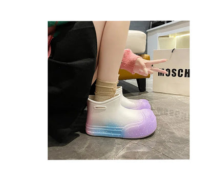 Wasserdichte EVA-Gummistiefel für Damen – Gartenarbeitsschuhe mit dicker Sohle, Regenstiefel