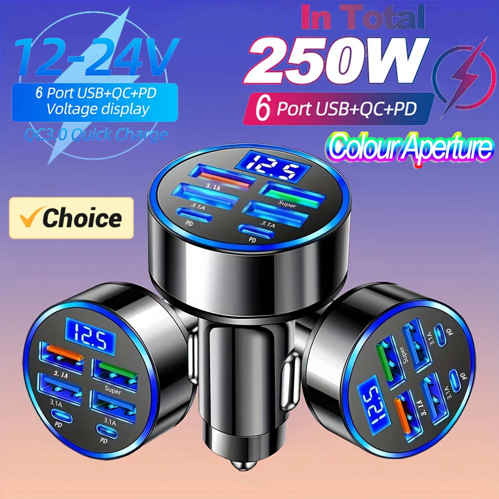 Autós Töltő 250W PD Gyors